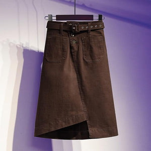 Denim Skirt High Waist A-line Skirt - Sizing from  S to Plus sizes 5XL