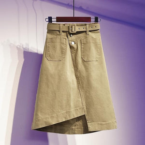 Denim Skirt High Waist A-line Skirt - Sizing from  S to Plus sizes 5XL