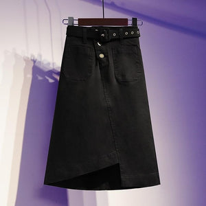 Denim Skirt High Waist A-line Skirt - Sizing from  S to Plus sizes 5XL