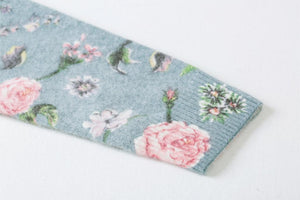 Cardigan-Sweater - Floral bird pattern